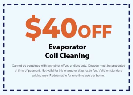  off coupon for evaporator coil cleaning, featuring promotional text and conditions for Plumbing Today HVAC services in Omaha.